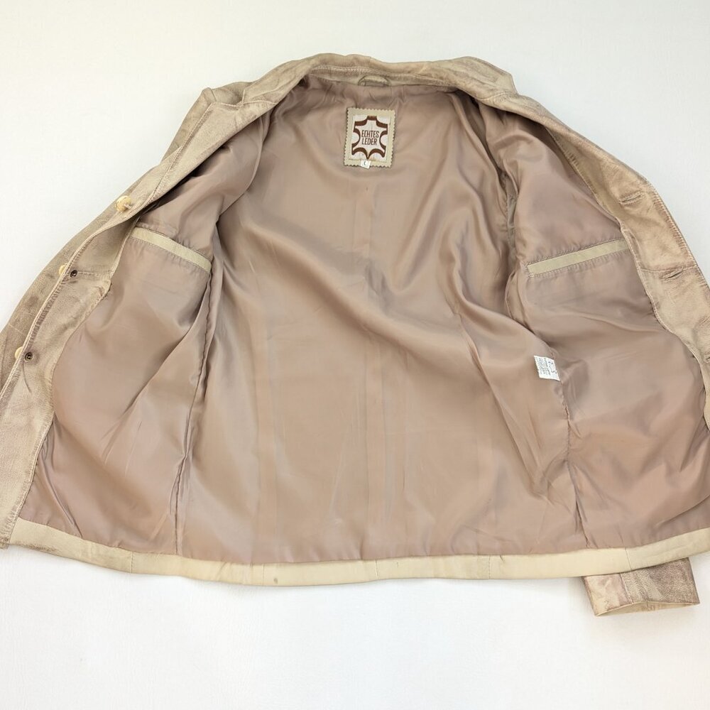 Vintage Men's Weathered Western Leather Blazer Large - Picture 9 of 13